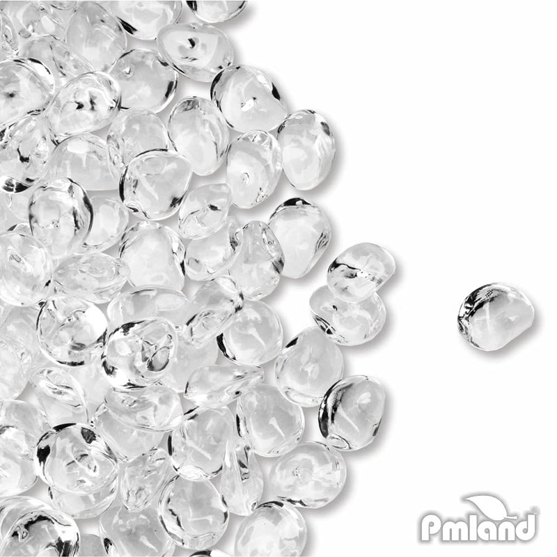 PMLAND 370 PCs 16mm Clear Acrylic Stones Table Scattering Wedding Bridal Baby Shower Party Decorations Vase Fillers, Cute Irregular Rocks Almond Shape - Clear - Image 5